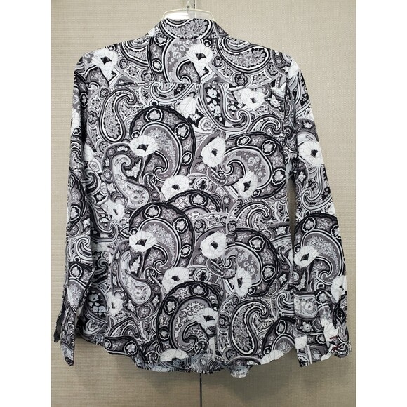 Talbots Petite Non-Iron Floral Paisley Long Sleeve Button-Up Shirt Size 14P - Picture 4 of 5
